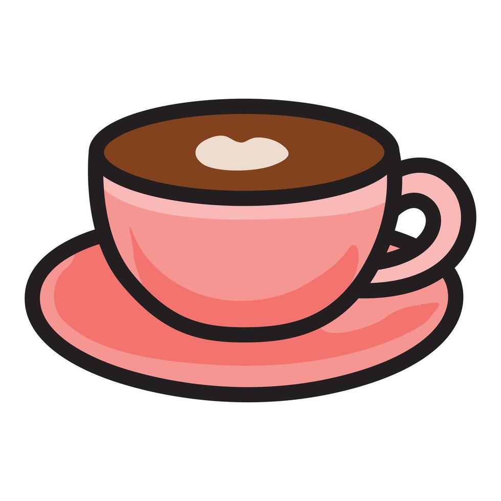 Cup of Coffee with Warm and heart Details vector
