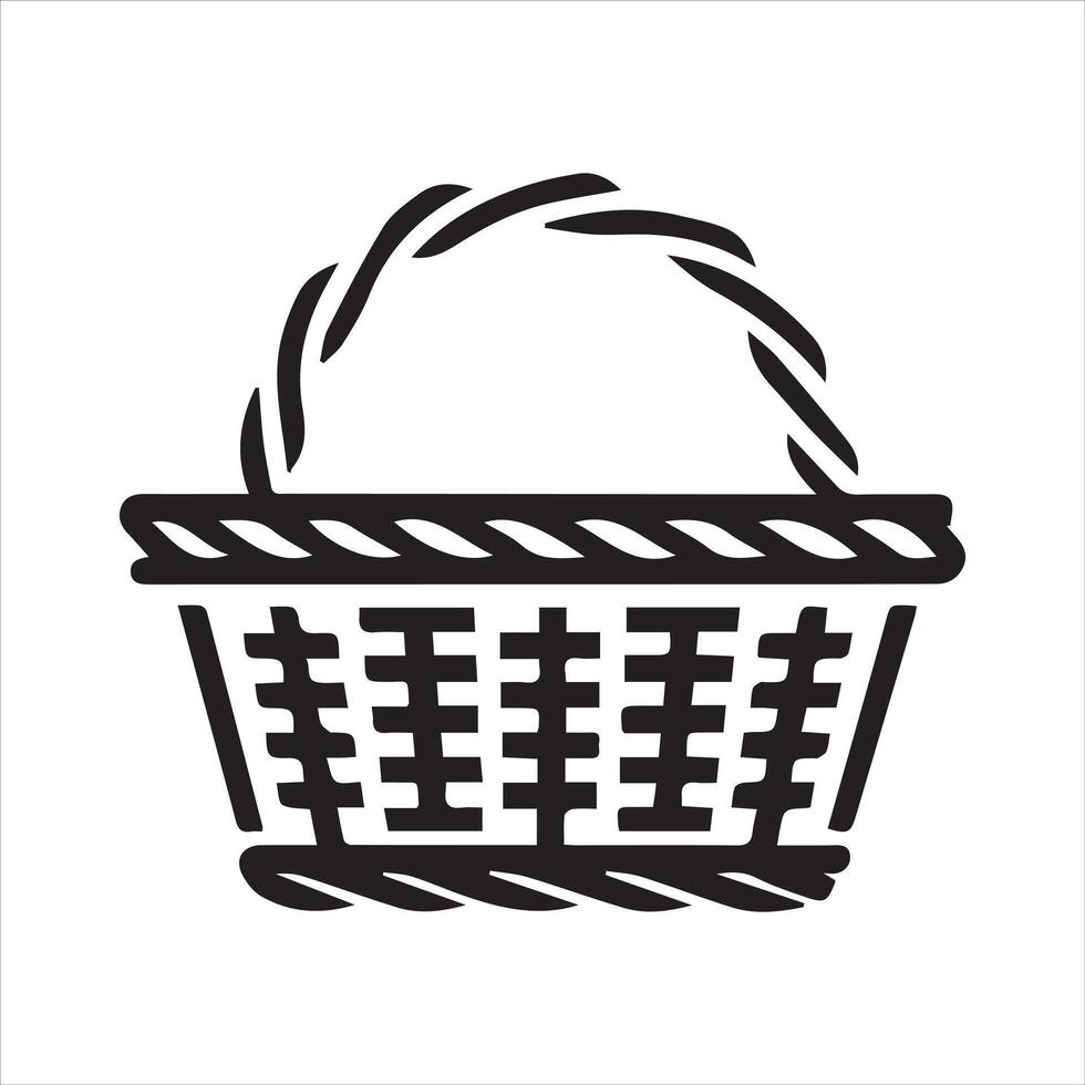 Simple Picnic Basket for Outdoor Dining and Picnic Graphics vector