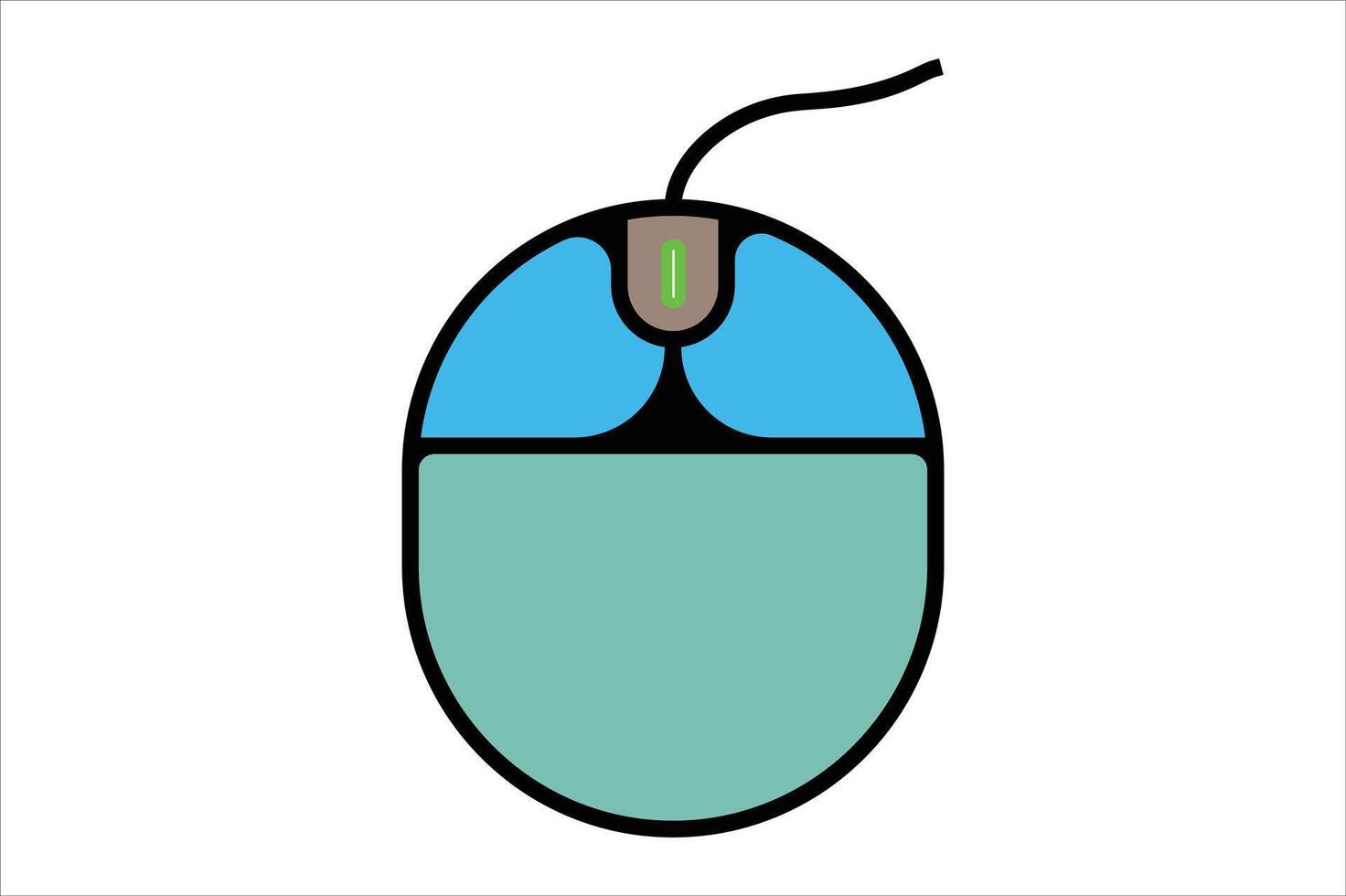 Minimalist Computer Mouse Icon Black and White Art vector