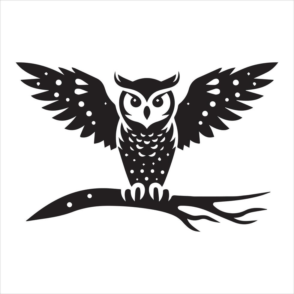 Cute Owl Silhouette Sticker Perfect Wall Art for Childrens Room vector