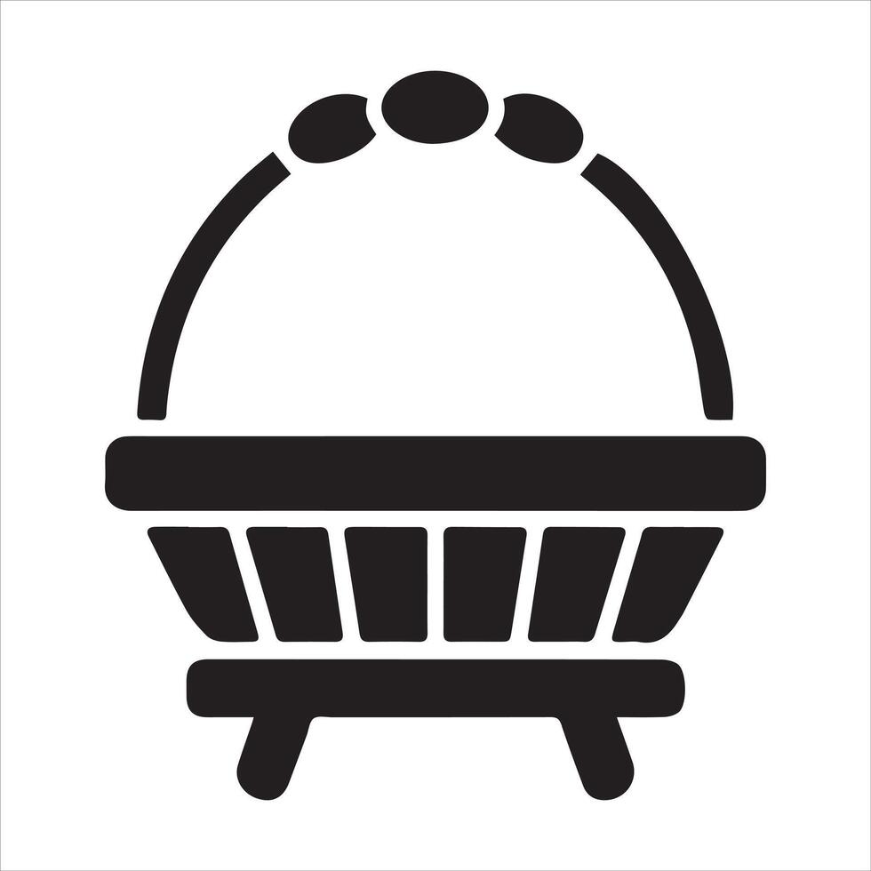 Minimalist Empty Picnic Basket for Outdoor Event Planning vector