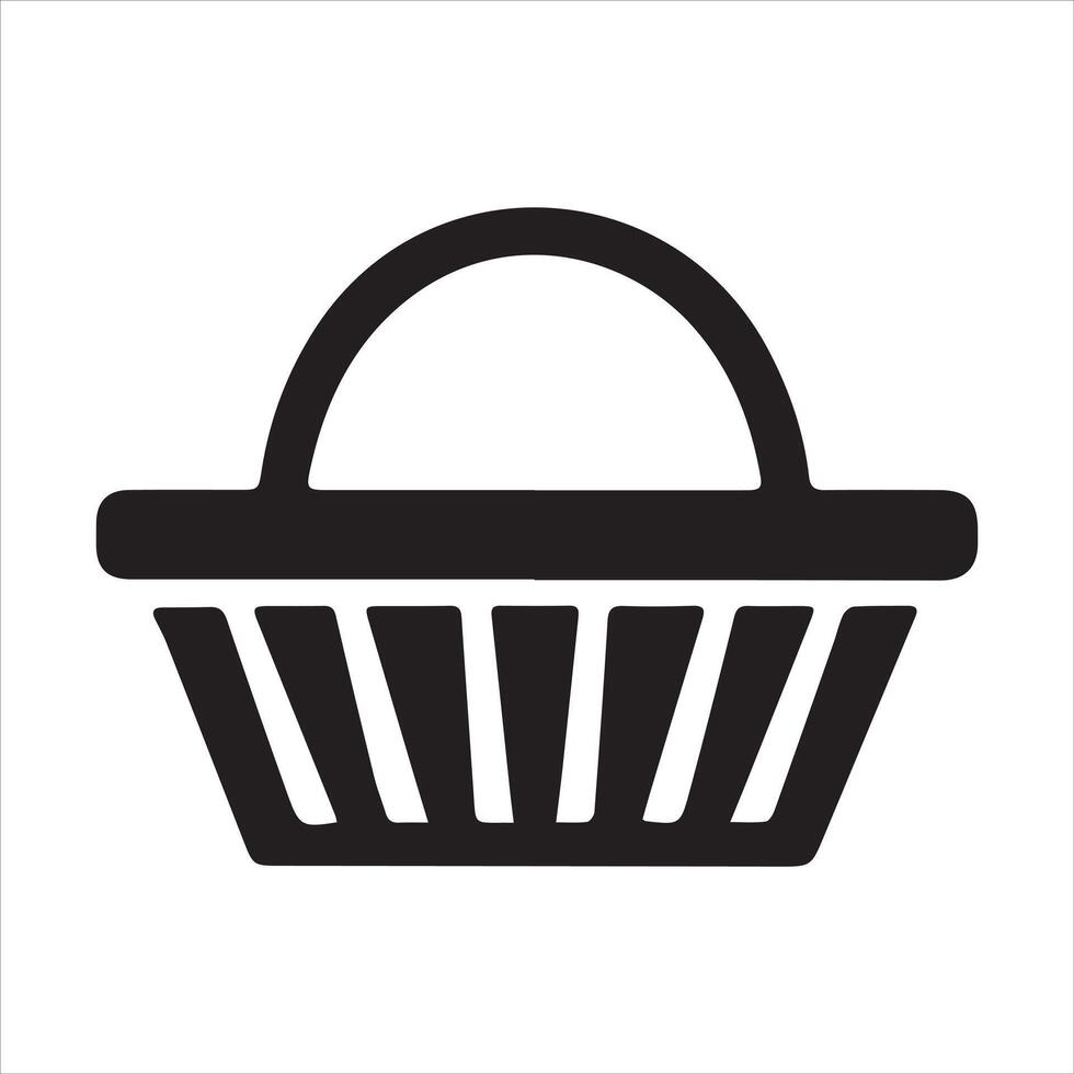 Simple of an Empty Picnic Basket Perfect for Outdoor Dining vector