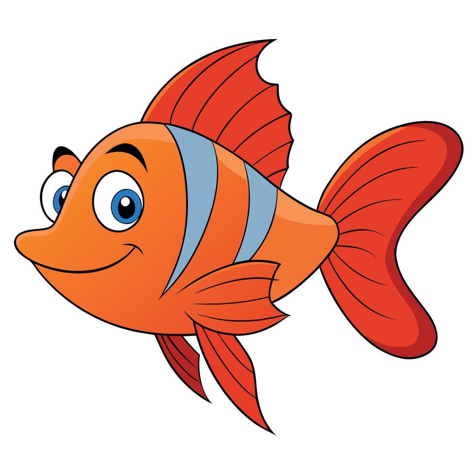 Oscar Fish Drawing for Educational Material on Fish vector