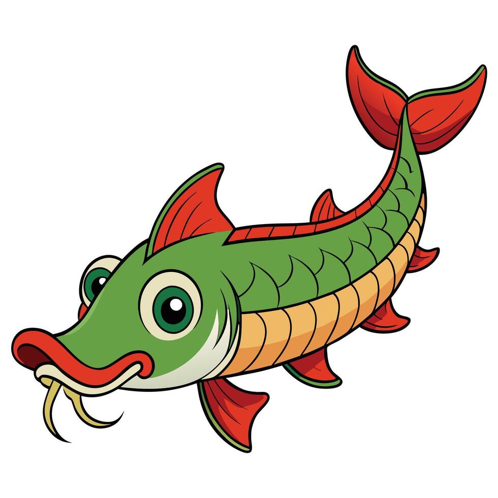 Sturgeon Minimalist Art for Freshwater Ecosystem vector