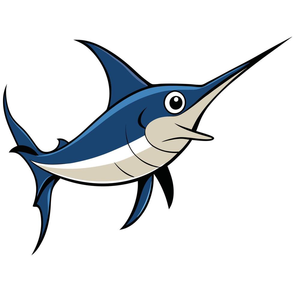 Marlin Art Illustration on White Background vector