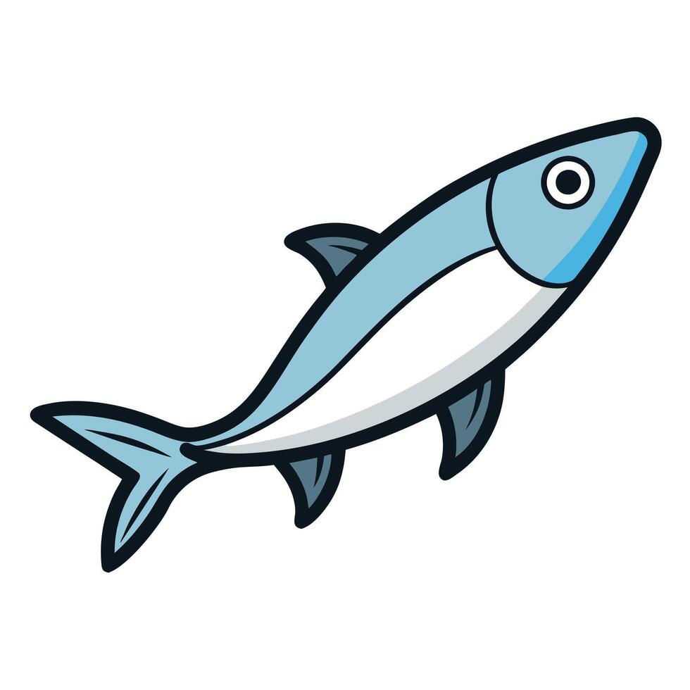 Sardine Flat Design for Sea Life Education vector