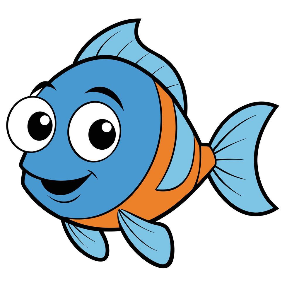 Oscar Fish Detailed Line Art for Educational Use vector