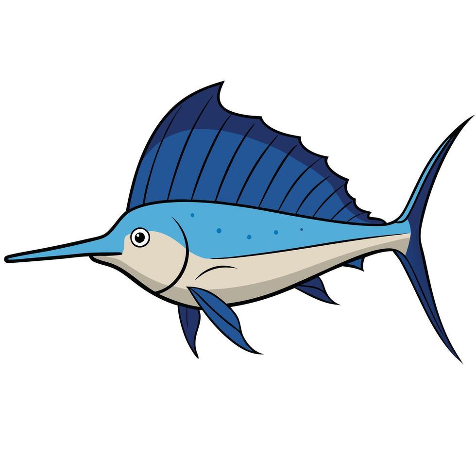 Sailfish Flat Design for Sustainable Marine Species vector