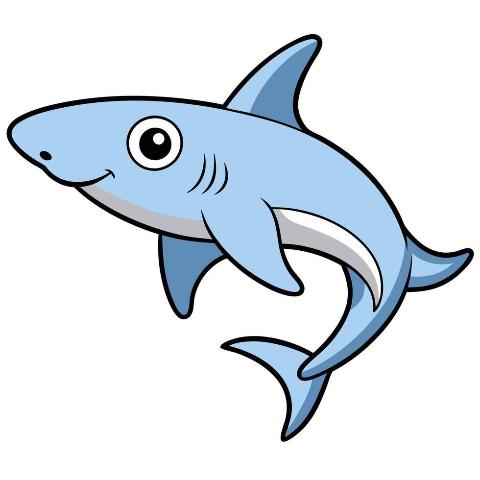 Shark Detailed Line Art for Marine Ecology Projects vector