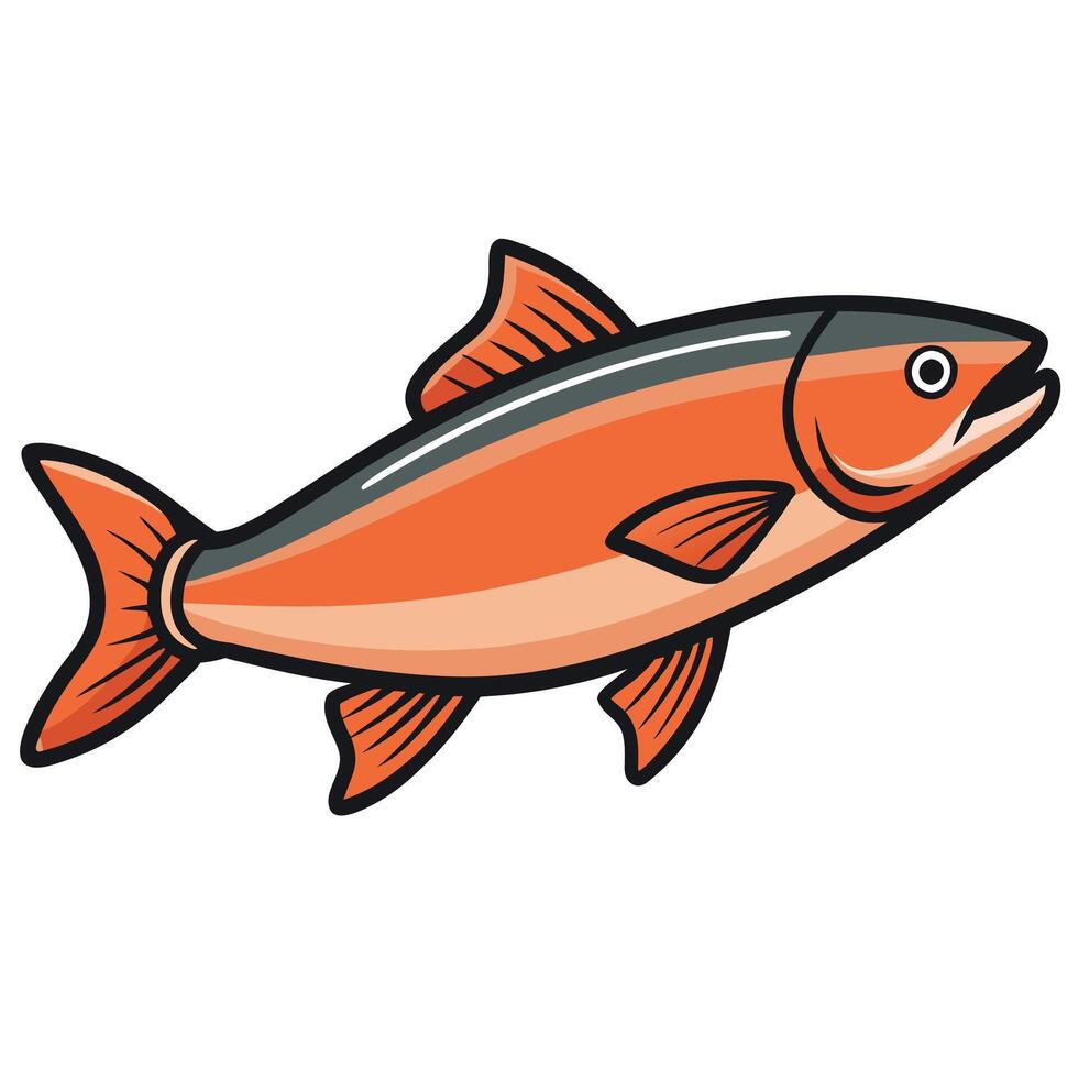 Salmon Line Art Drawing for Marine Sustainability vector