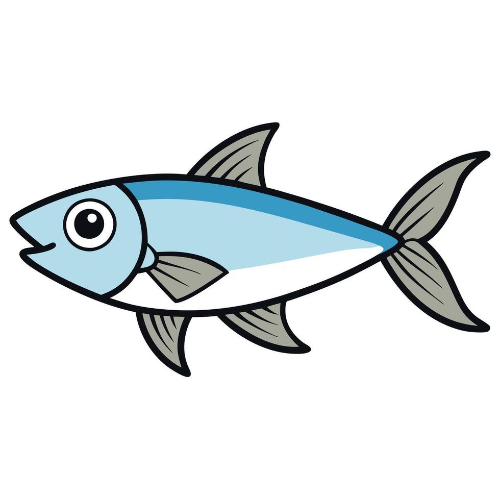 Sardine Simple Line Art for Oceanic Species Protection vector