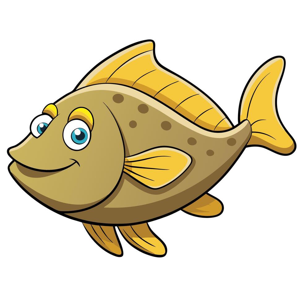 Sole Fish Art Illustration on White Background vector