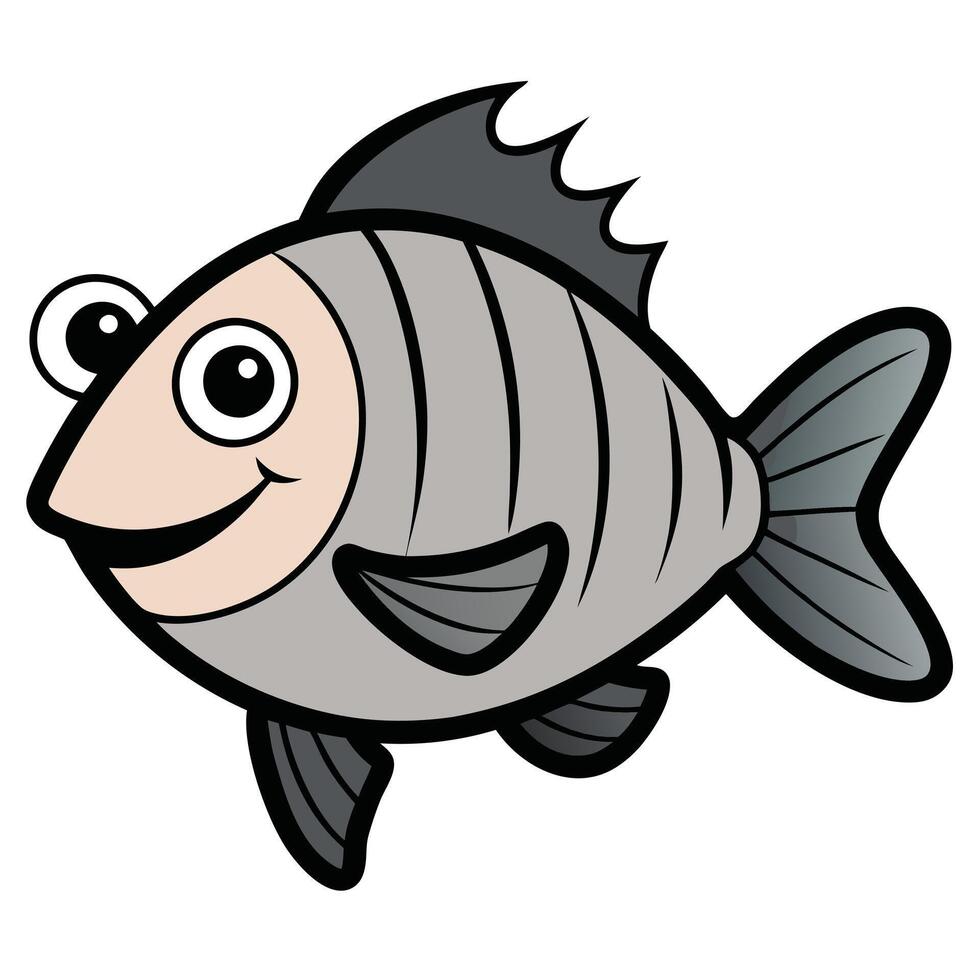 Sheepshead Hand-Drawn for Aquatic Species Education vector