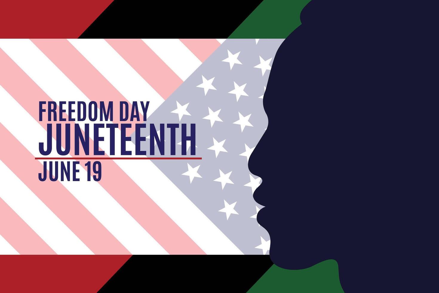 Juneteenth poster usually celebrated annually on June 19th creative template design vector