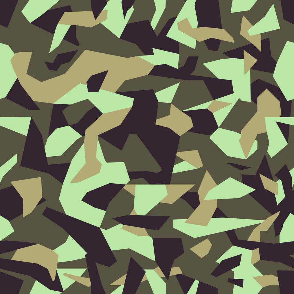 Geometric camo, seamless pattern. Military or hunting camouflage background vector
