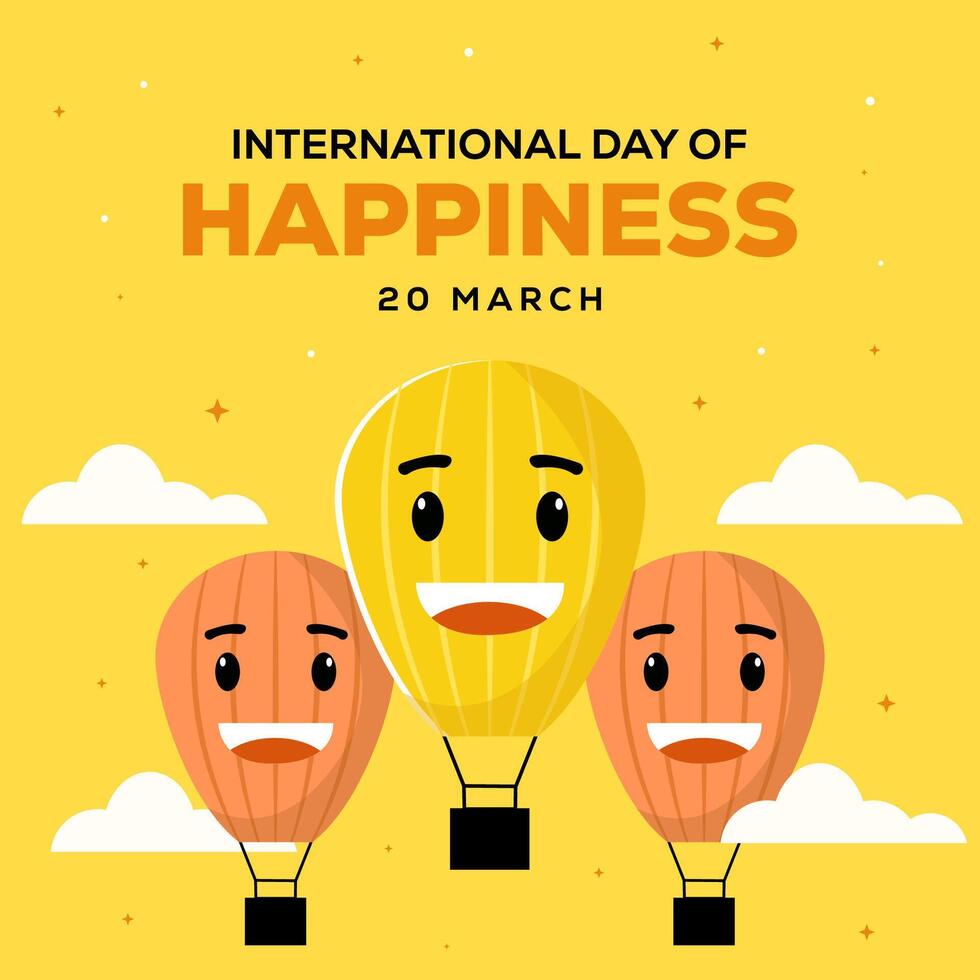 international day of happiness illustration in flat style vector