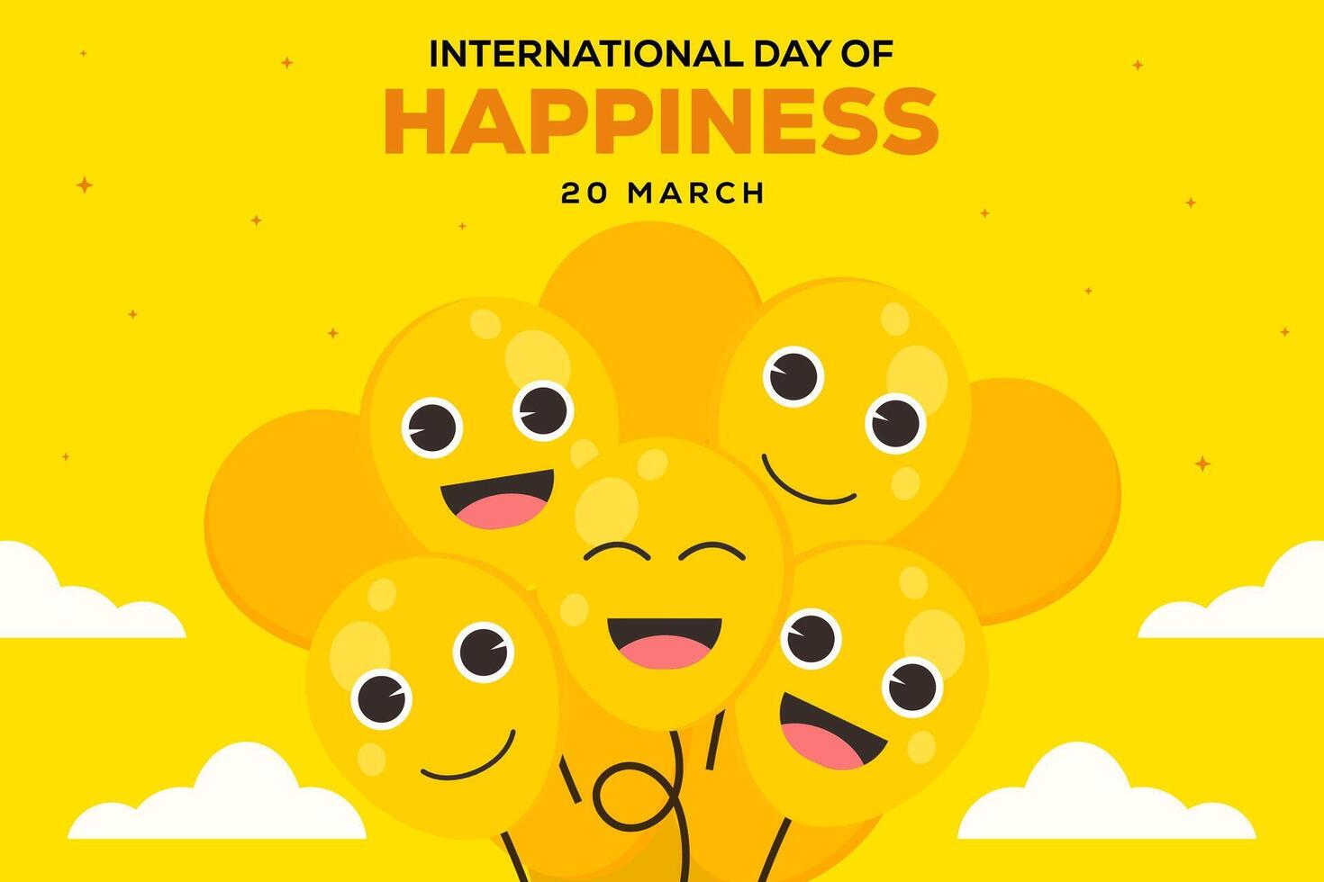international day of happiness background illustration vector