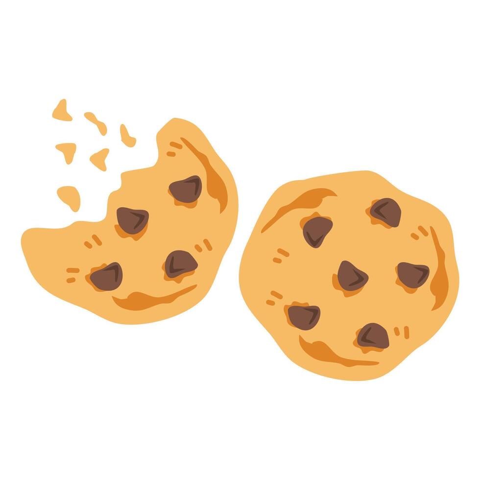 Crunchy double chocolate chip cookies vector