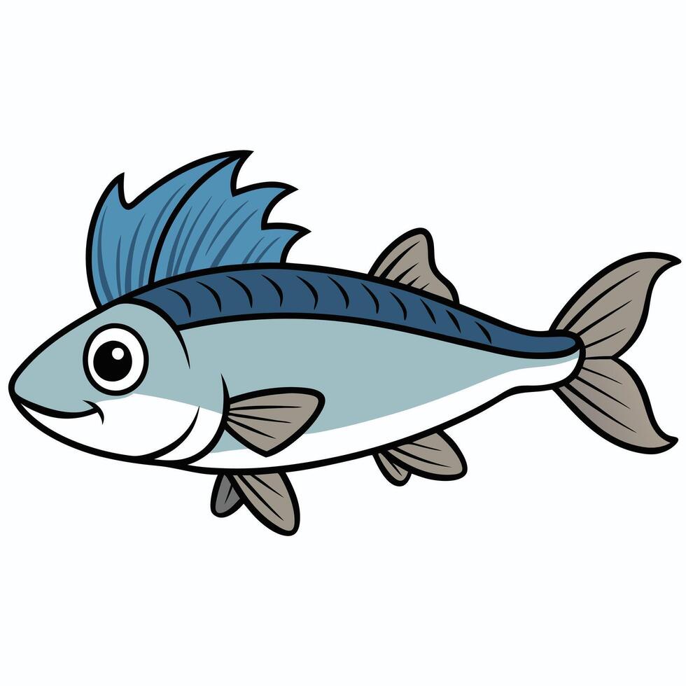 Mullet Fish Black and White Art for Creative Projects vector