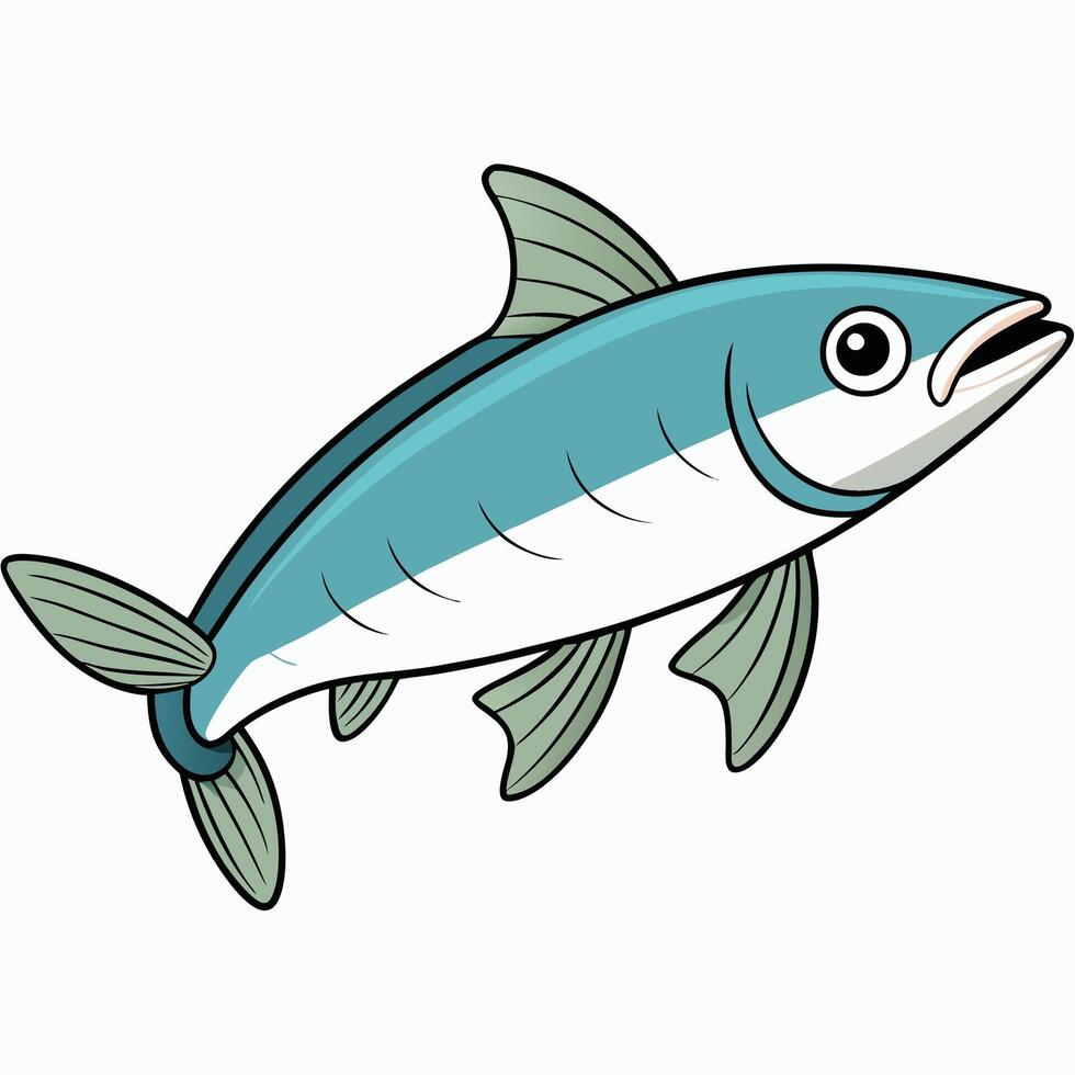 Mullet Fish Line Art Design for Fish Industry Branding vector