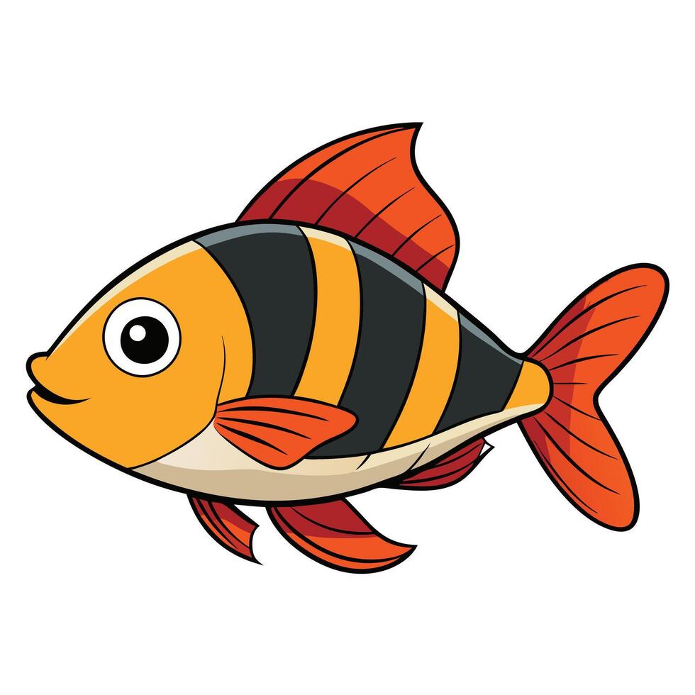 Oscar Fish Flat Design Art for Aquatic Projects vector