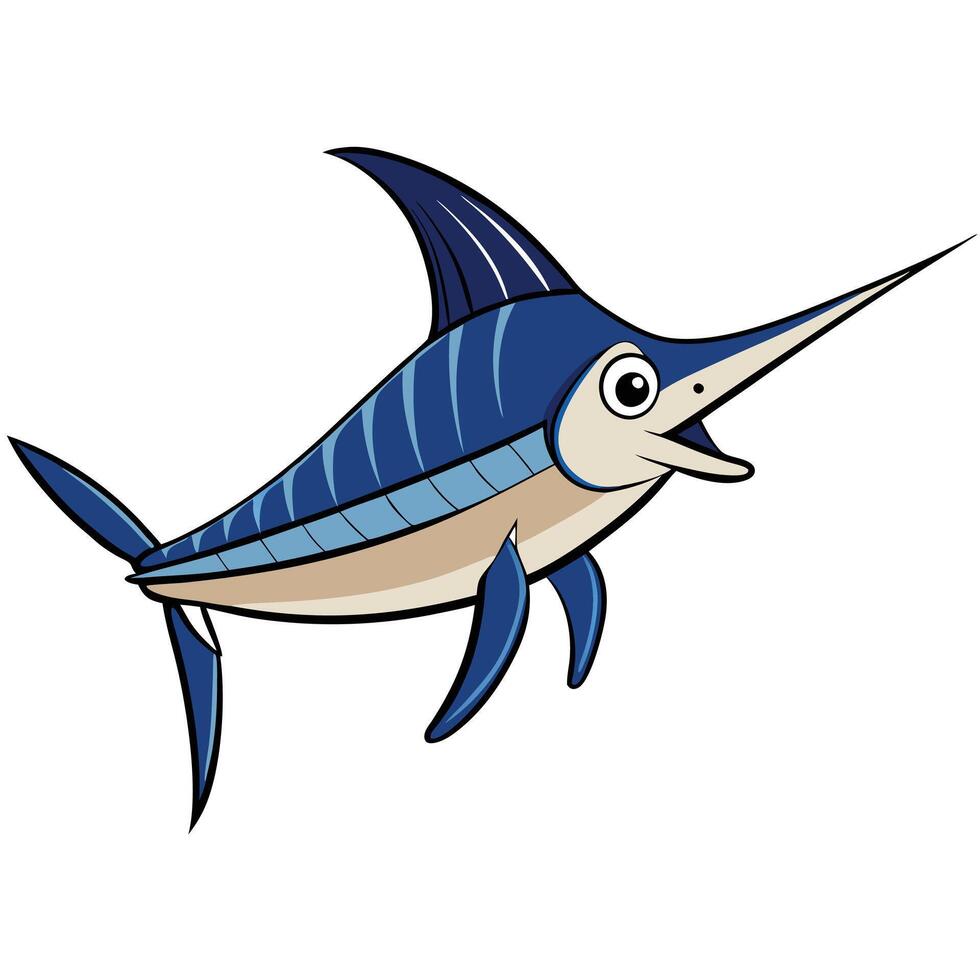 Marlin Line Art for Sea Life Awareness Campaigns vector