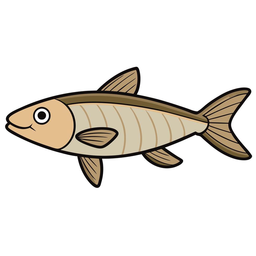 Mullet Fish Silhouette for Seafood Branding and Menus vector