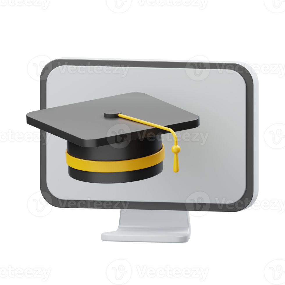 Online Graduation 3D Illustration png