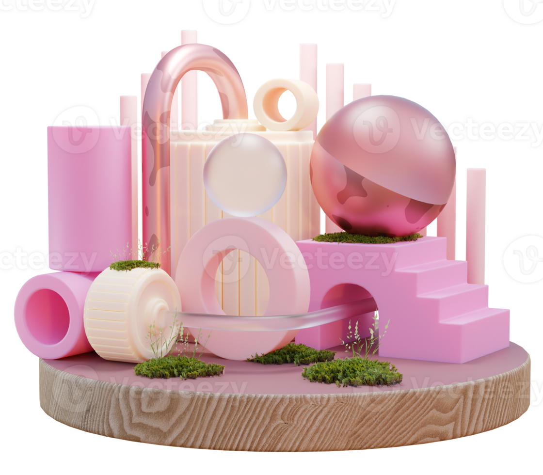 Podium scene 3D Illustration png