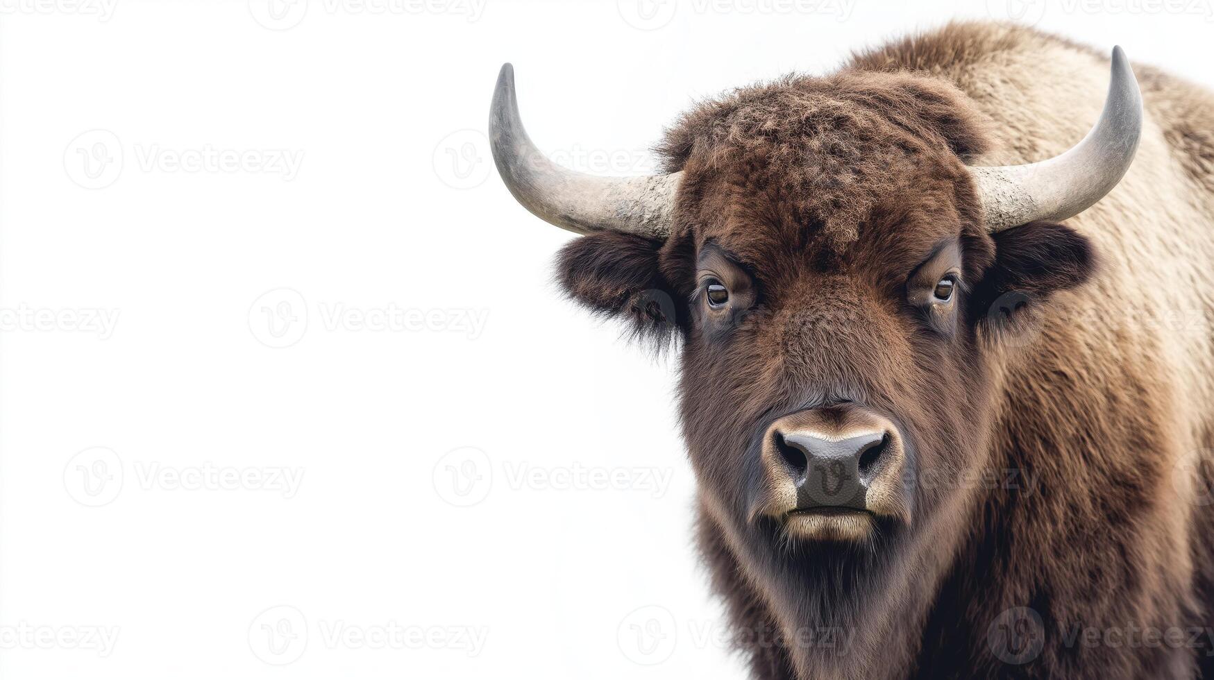 Close-up portrait of a European bison photo