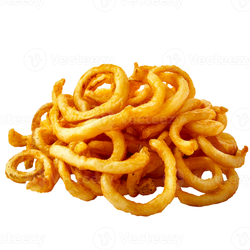 Golden Spiral Curly Fries Stack png