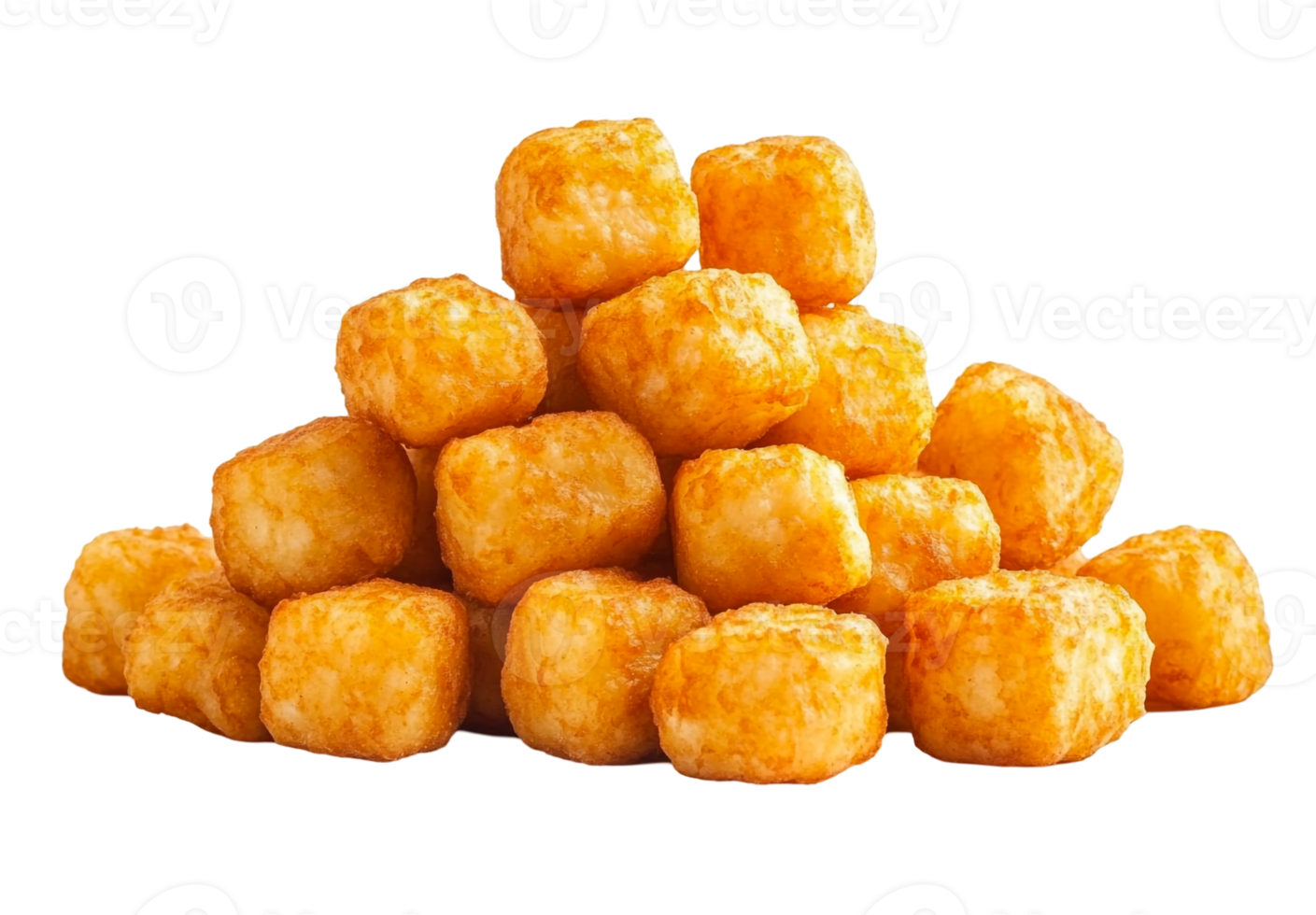 Crispy Fried Potato Tater Tots in Heaps png