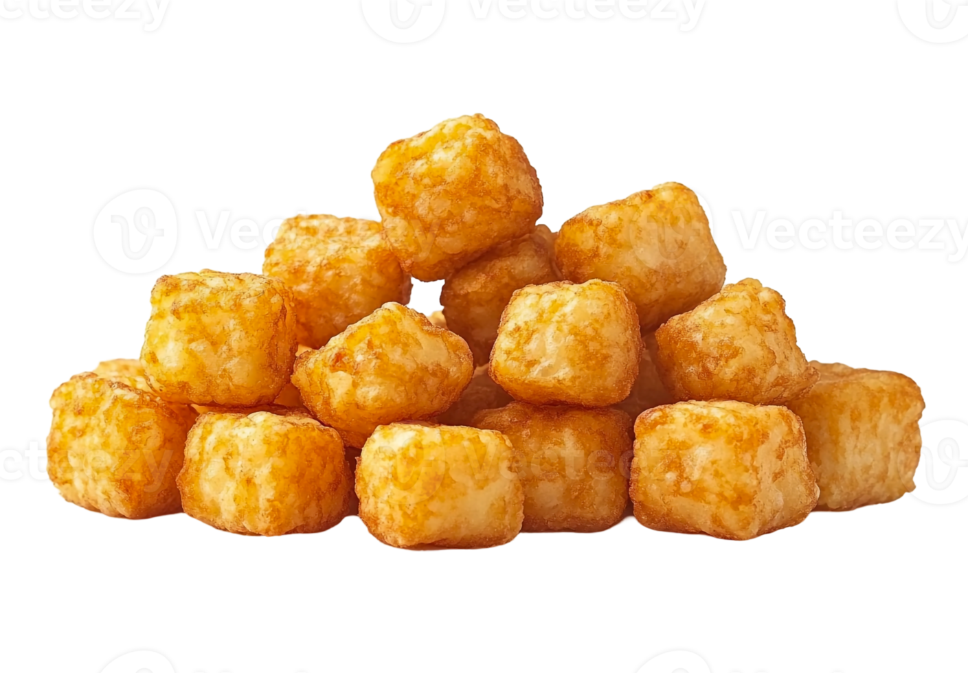 Perfectly Fried Tater Tots Stacked in Piles png