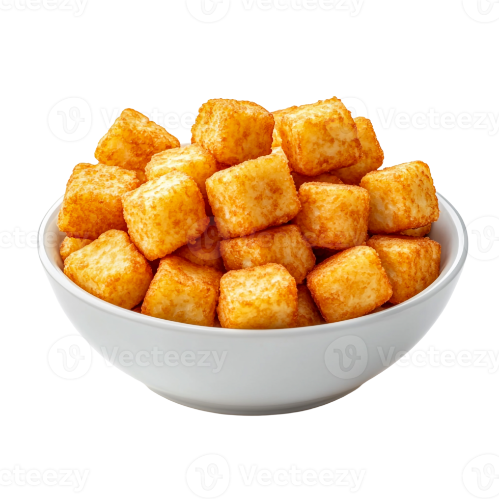 Fluffy Inside, Crispy Outside Tater Tots in Bowl png