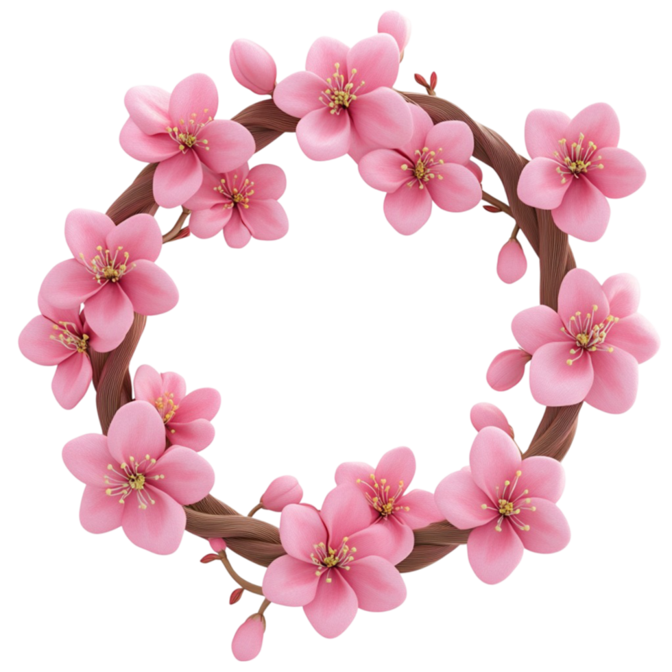 Soft Cherry Blossom Wreath png