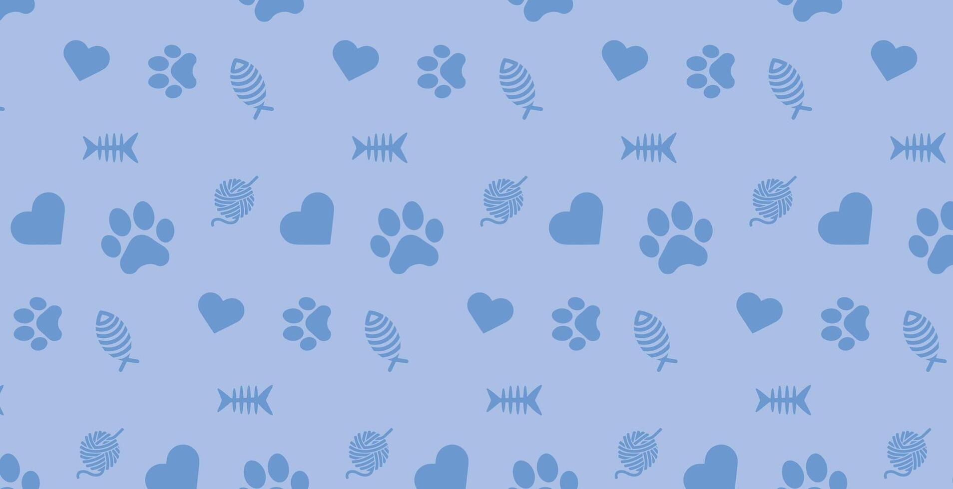 pattern of animals paws, bones and fish skeleton. illustration on a white background vector