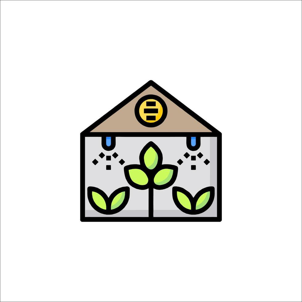 A house with a green plant inside vector