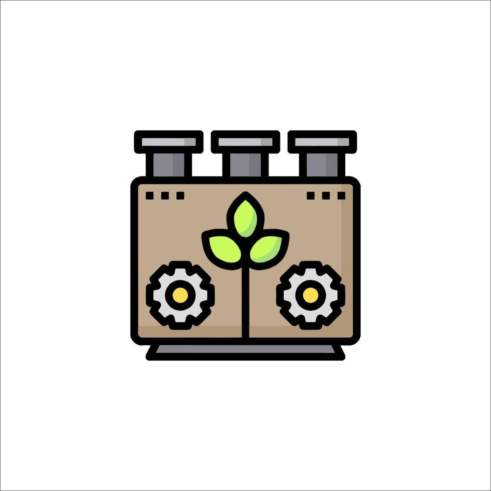 A green plant on top of a machine vector