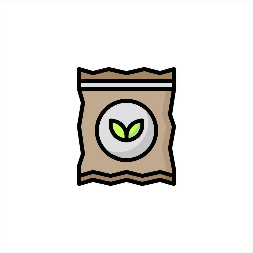 A bag of coffee beans with a green leaf on it vector