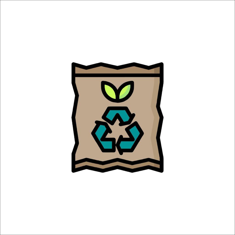 A bag with a recycling symbol on it vector