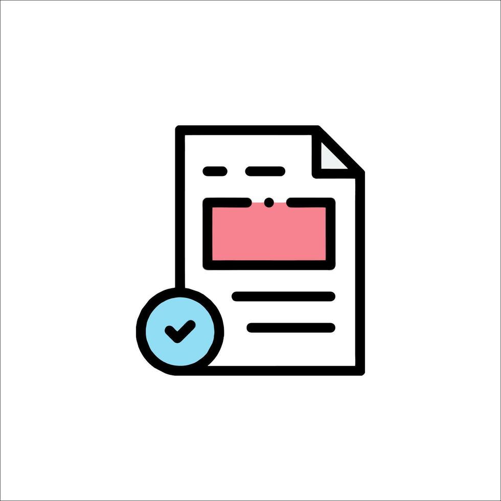 A document with a check mark on it vector