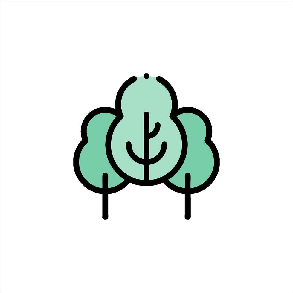 A green tree icon on a white background vector