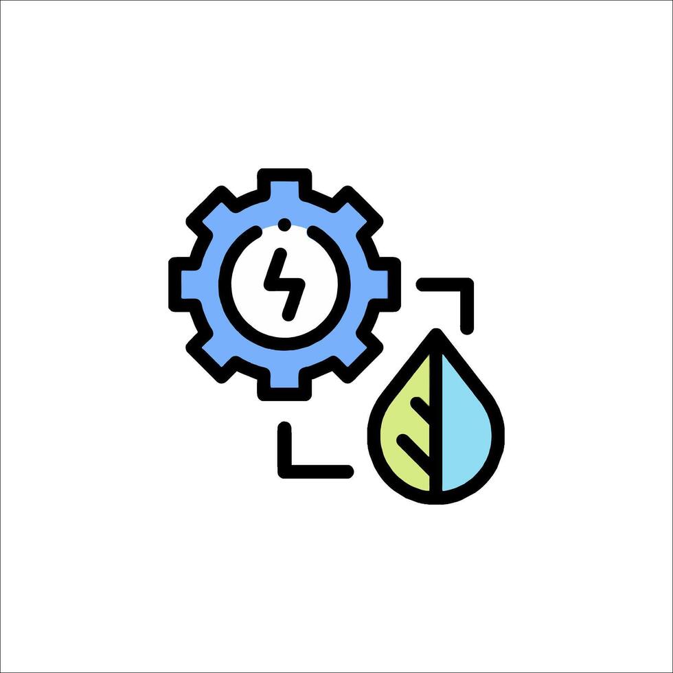 A green leaf and a gearwheel icon vector