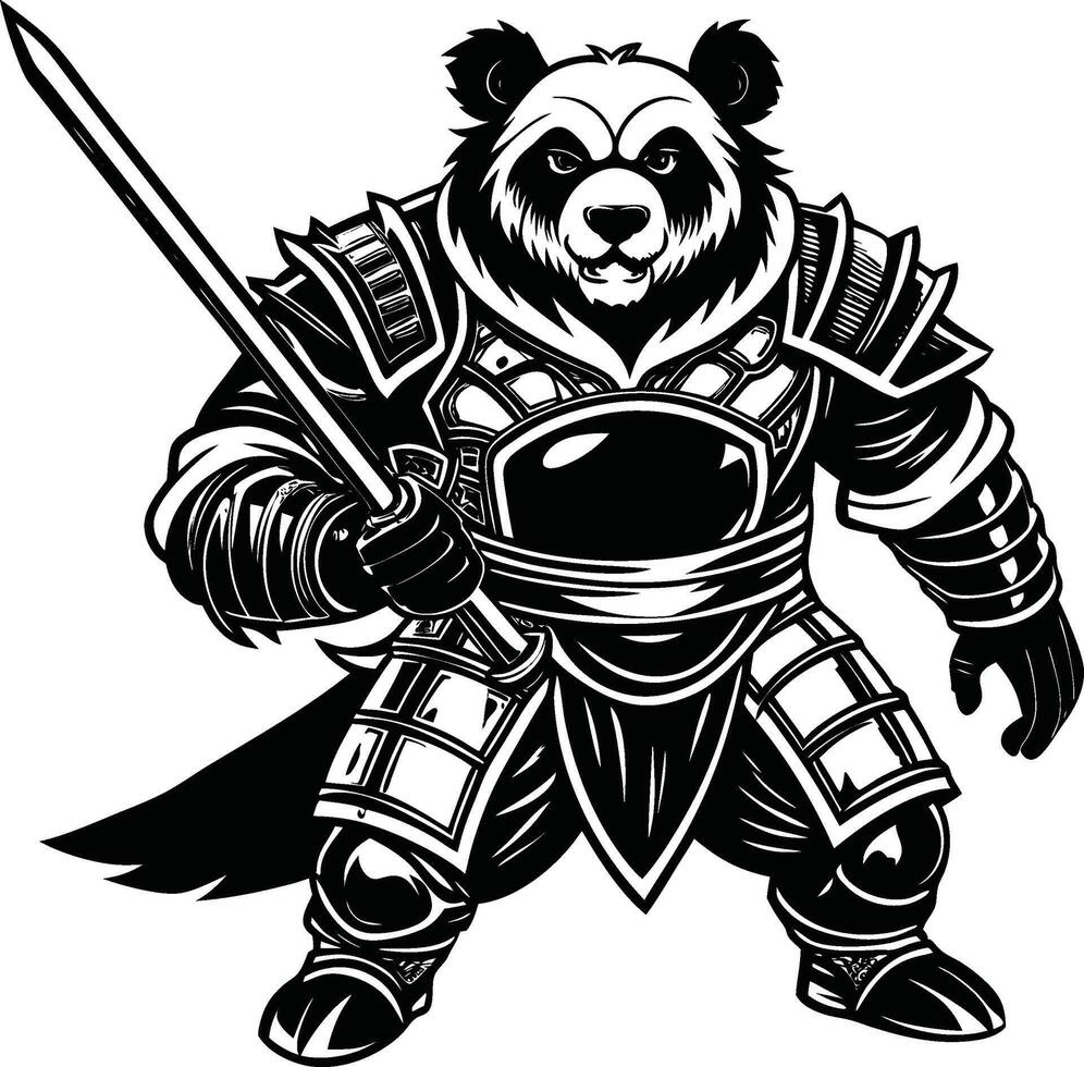 Kung Fu Panda Silhouette in Action vector