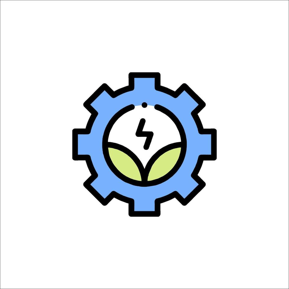 A gearwheel with a green plant inside vector