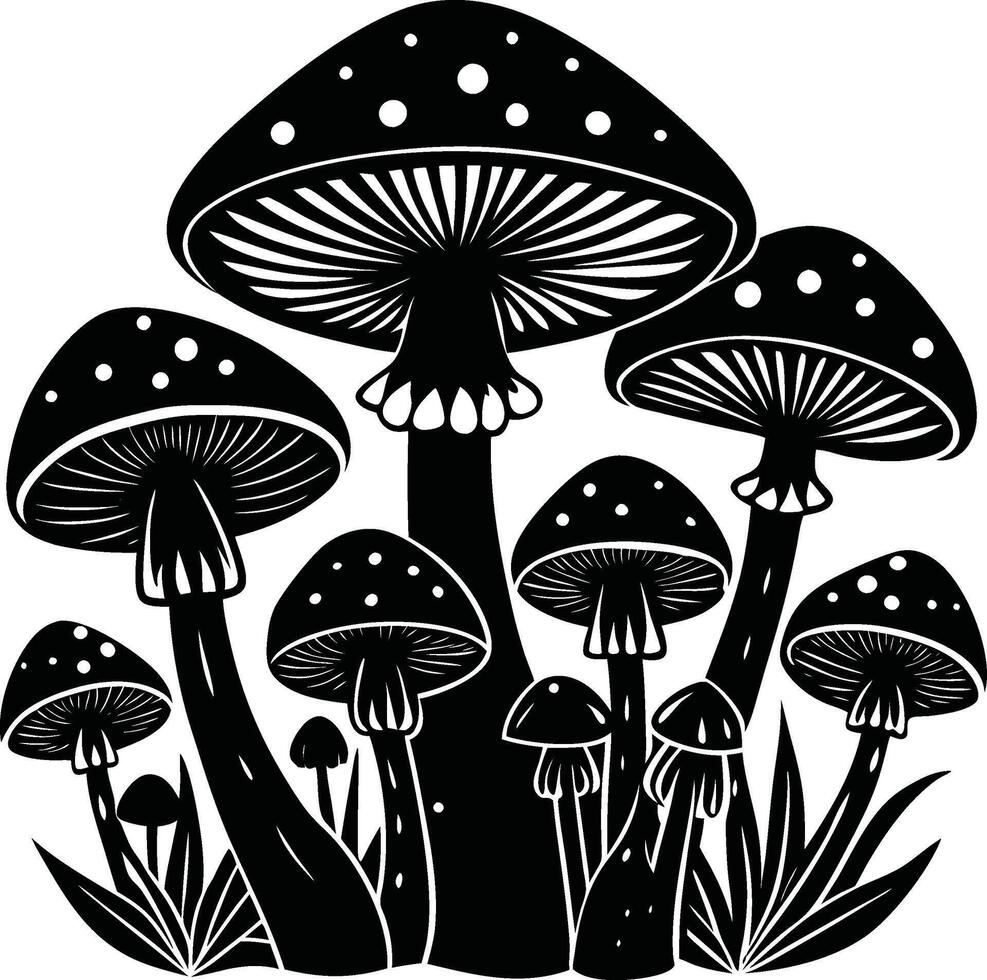 Simple Mushroom Silhouette vector