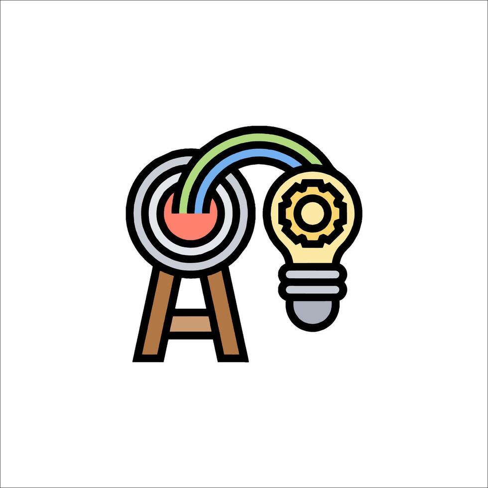 An icon of a light bulb with a wheel and a wheel vector