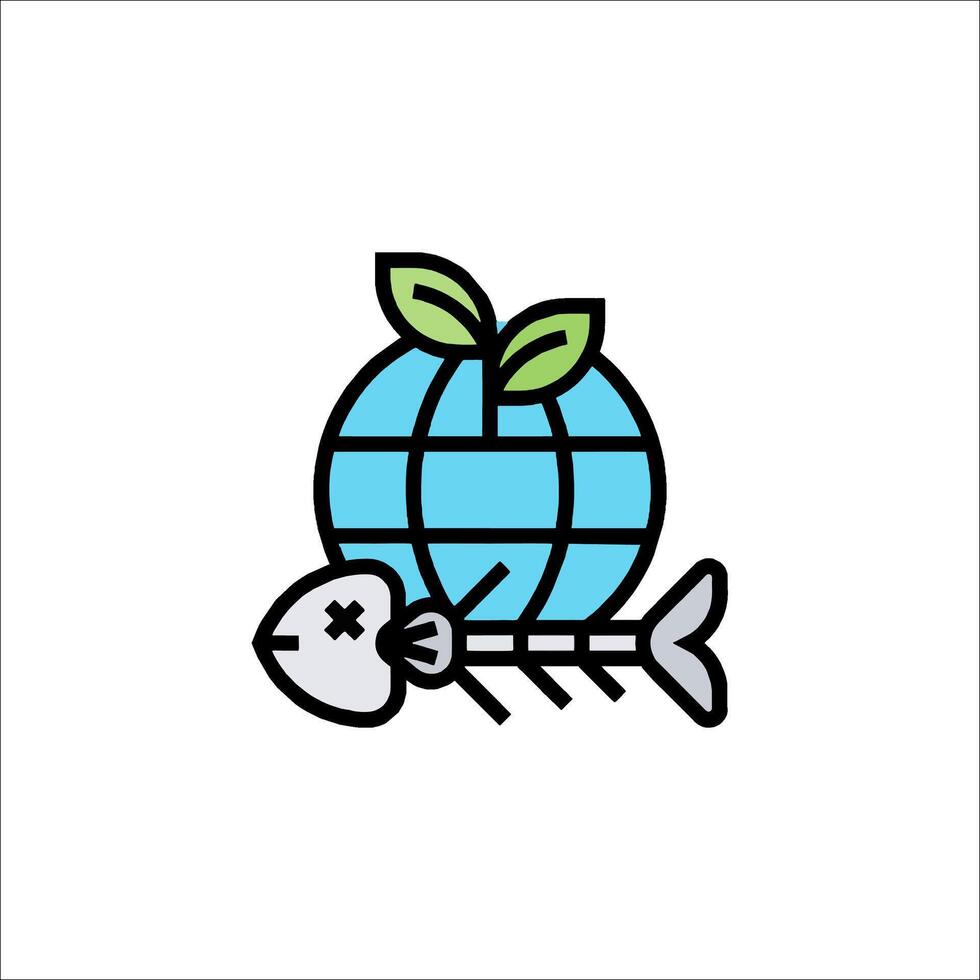 Save the fish icon illustration vector
