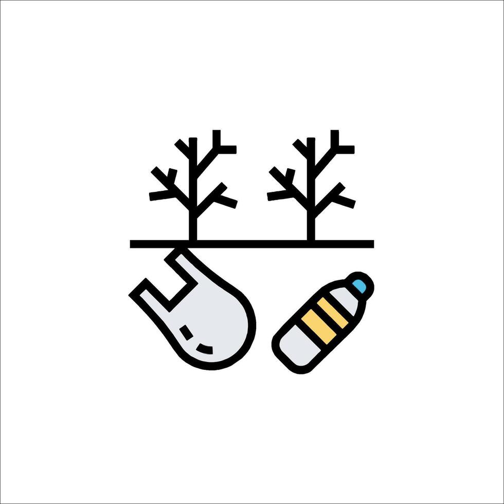 A tree and a bottle with a tree in the background vector