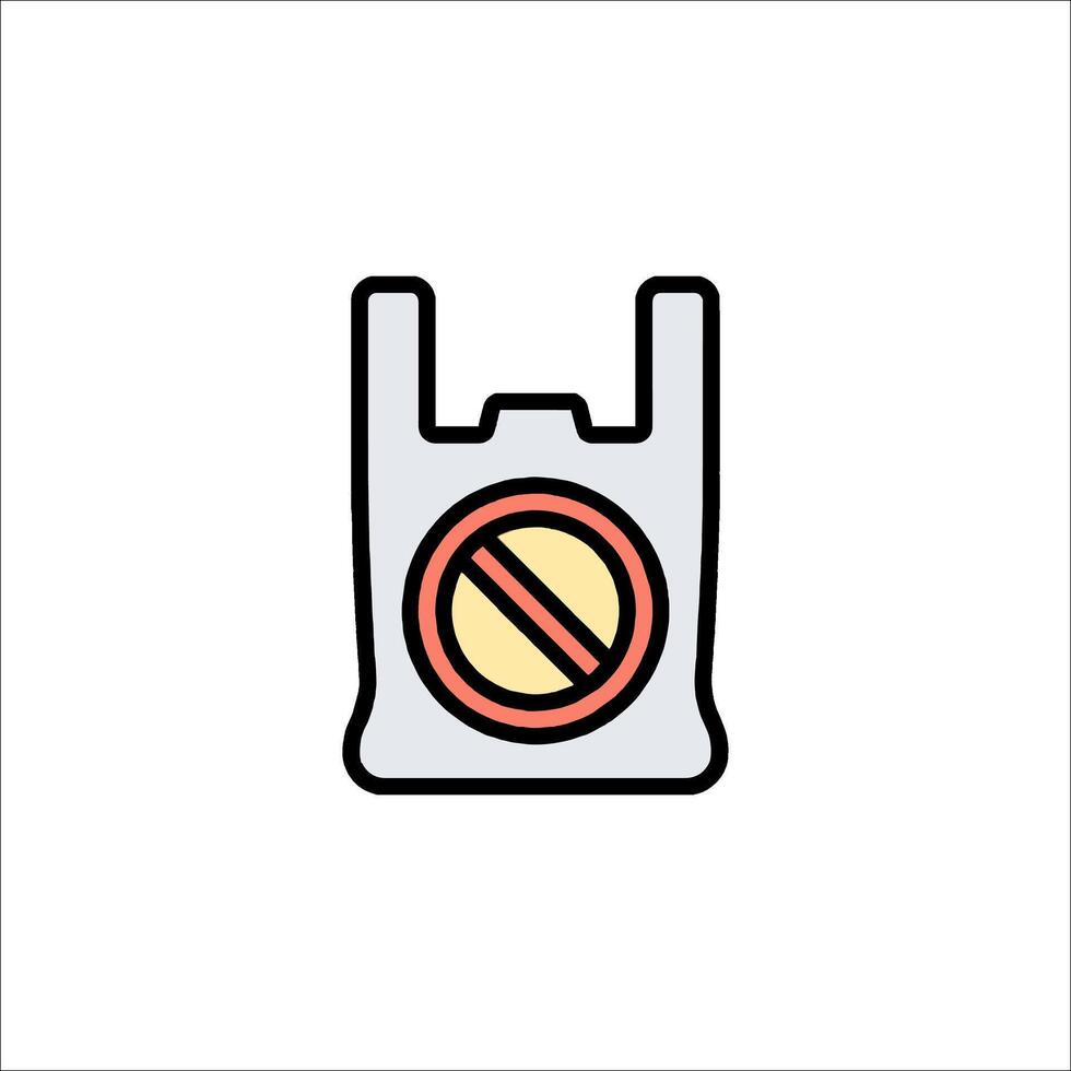 No plastic bag icon illustration vector